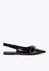 Givenchy Voyou Slingback Ballerina Flat With Pointed Toe In Black