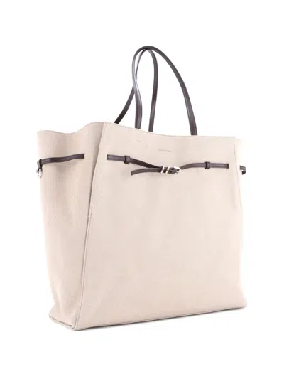 Pre-owned Givenchy Voyou Canvas Large Tote Bag In Neutral