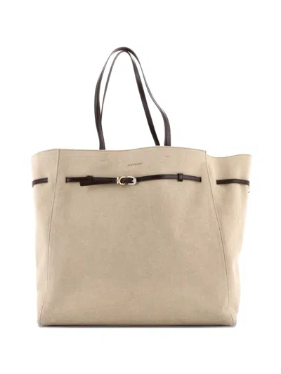 Pre-owned Givenchy Voyou Canvas Large Tote Bag In Neutral