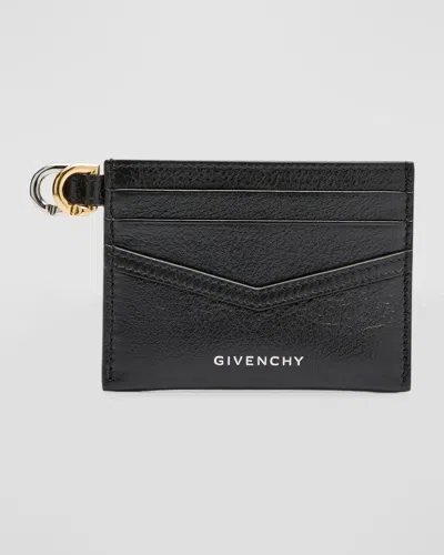 Givenchy Voyou Cardholder In Tumbled Leather In Black