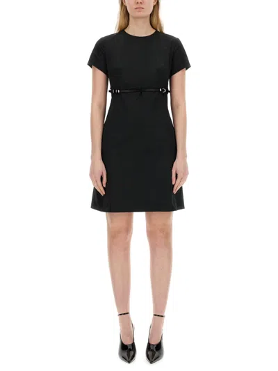 Givenchy Voyou Cotton Blend Mini Dress In Black