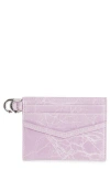 Givenchy Voyou Crinkled Leather Card Case In Orchid Purple
