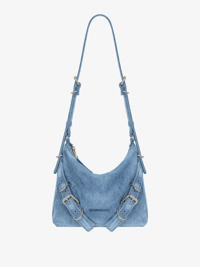 Givenchy Voyou Crossbody Bag In Washed Denim In Multicolor