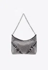 Givenchy Voyou Party Bag In Black Satin With Rhinestones In Black