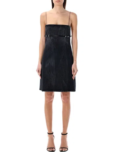 Givenchy Women's Voyou Straps Dress In Denim In Black