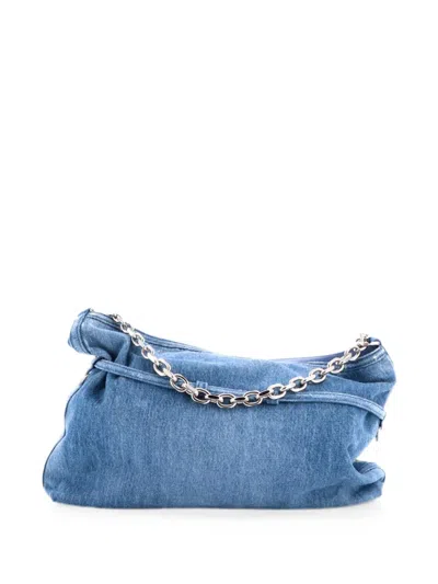 Pre-owned Givenchy Voyou Denim Medium Hobo Bag In Blue