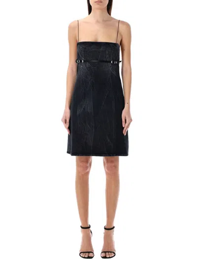 Givenchy Voyou Denim Mini Dress In Black