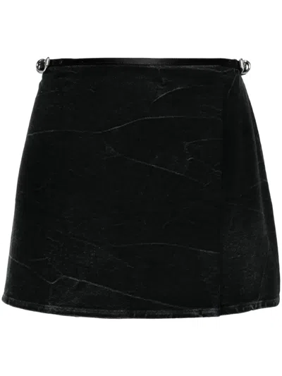 Givenchy Vo You Denim Mini Skirt In Black