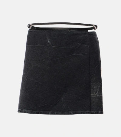 Givenchy Voyou Denim Miniskirt In Black