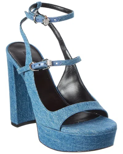 Givenchy Voyou Denim Platform Sandal In Blue