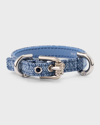 Givenchy Voyou Denim Silver Bracelet In Denim Blue