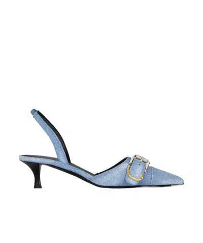 GIVENCHY VOYOU SLINGBACKS IN WASHED DENIM