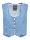 Givenchy Denim Vest Top With Back Martingale In Blue