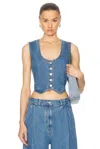 Givenchy Voyou Waistcoat In Denim In Deep Blue