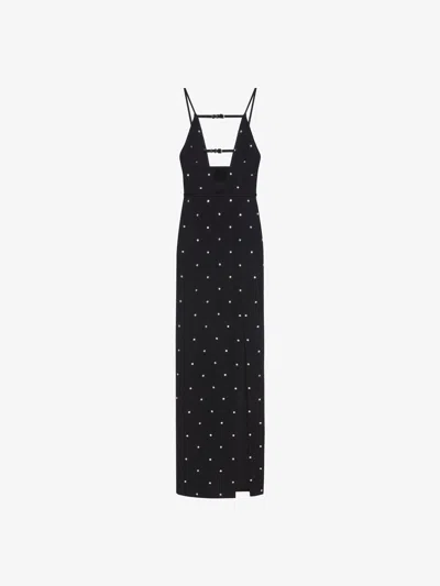 Givenchy Voyou Evening Dress In Crepe And Satin With Crystals In Black