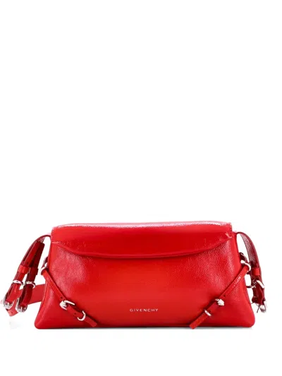 Pre-owned Givenchy Voyou Flap Bag Patent Small Shoulder Bag In Red