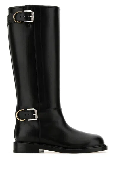 GIVENCHY GIVENCHY BLACK LEATHER VOYOU BOOTS