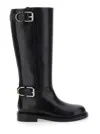 Givenchy Voyou Leather Buckle Tall Moto Boots In Black
