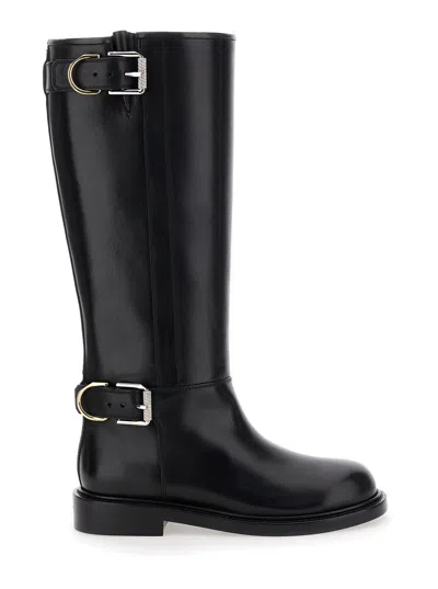 GIVENCHY BLACK LEATHER VOYOU BOOTS