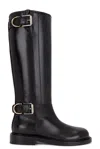 Givenchy Voyou Leather Buckle Tall Moto Boots In Black