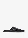 GIVENCHY VOYOU FLAT SANDALS IN GRAINED LEATHER