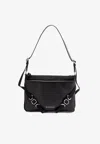 Givenchy Voyou Grained Leather Messenger Bag In Black