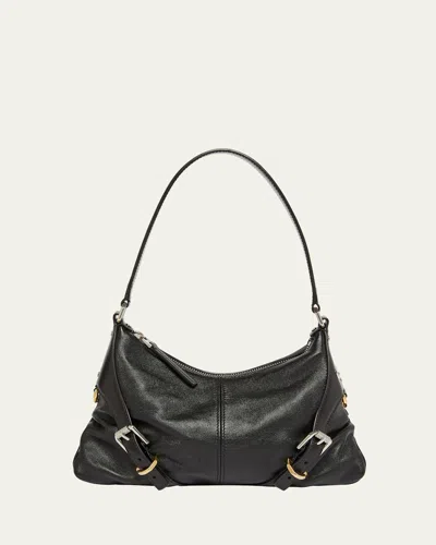 Givenchy Voyou Harness Shoulder Bag In Shiny Leather In 001 Black