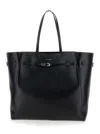 GIVENCHY VOYOU LARGE EAST WEST BLACK TOTE BAG WITH LOGO DETAIL AND BELT IN LEATHER WOMAN