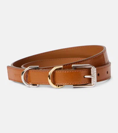 Givenchy Voyou Leather Belt In Brown