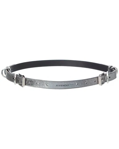 Givenchy Voyou Leather Belt In Gray