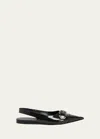 GIVENCHY VOYOU LEATHER BUCKLE SLINGBACK BALLERINA FLATS