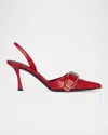Givenchy Voyou Slingbacks In Leather In Red