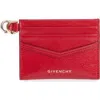 Givenchy Voyou Leather Card Case In Vermillon