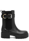 Givenchy Voyou Leather Buckle Chelsea Boots In Black