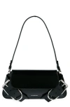 Givenchy Voyou Shoulder Flap Bag In Box Leather In Black