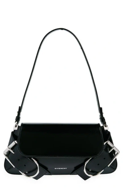 Givenchy Voyou Leather Flap Shoulder Bag In Black