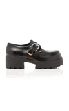 Givenchy Voyou Monk Crystal-embellished Leather Platform Loafers In Black