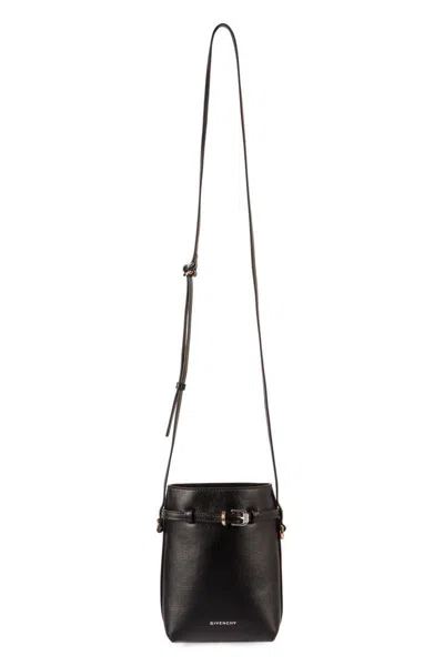 Givenchy Voyou Leather Phone Holder In Black