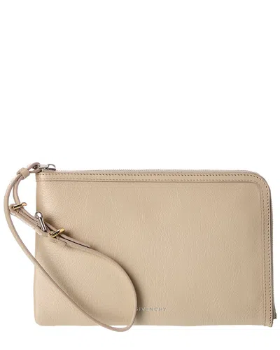 Givenchy Voyou Leather Pouch In Neutral