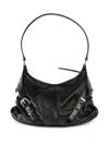 Givenchy Womens Voyou Harness Medium Leather Shoulder Bag Black