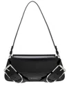 Givenchy Voyou Shoulder Flap Bag In Box Leather In Black