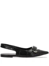 Givenchy Voyou Slingback Ballerina Flat With Pointed Toe In Black