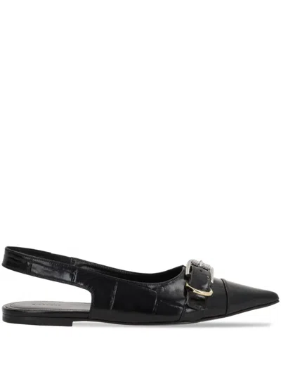 Givenchy Voyou Leather Slingback Ballets In Black