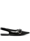 Givenchy Women Voyou Leather Slingback Flats In Black