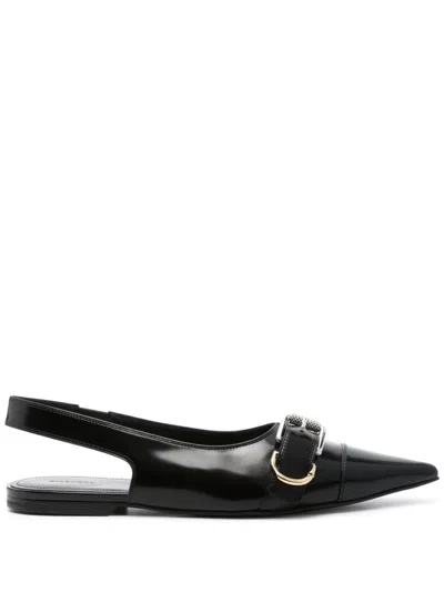 GIVENCHY GIVENCHY VOYOU LEATHER SLINGBACK FLATS