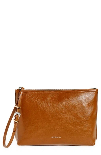 GIVENCHY GIVENCHY VOYOU LEATHER ZIP POUCH