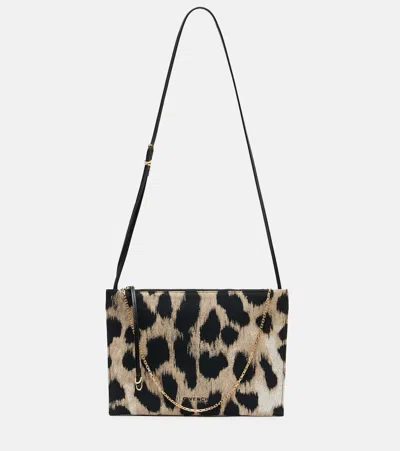 Givenchy Voyou Leopard-print Canvas Pouch In Beige