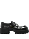 Givenchy Voyou Monk Crystal-embellished Leather Platform Loafers In Schwarz