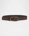 Givenchy Voyou Logo Leather Belt In 202 Ebony Brown