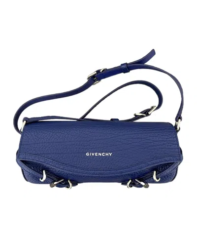 Givenchy Voyou Logo Shoulder Bag In Blue